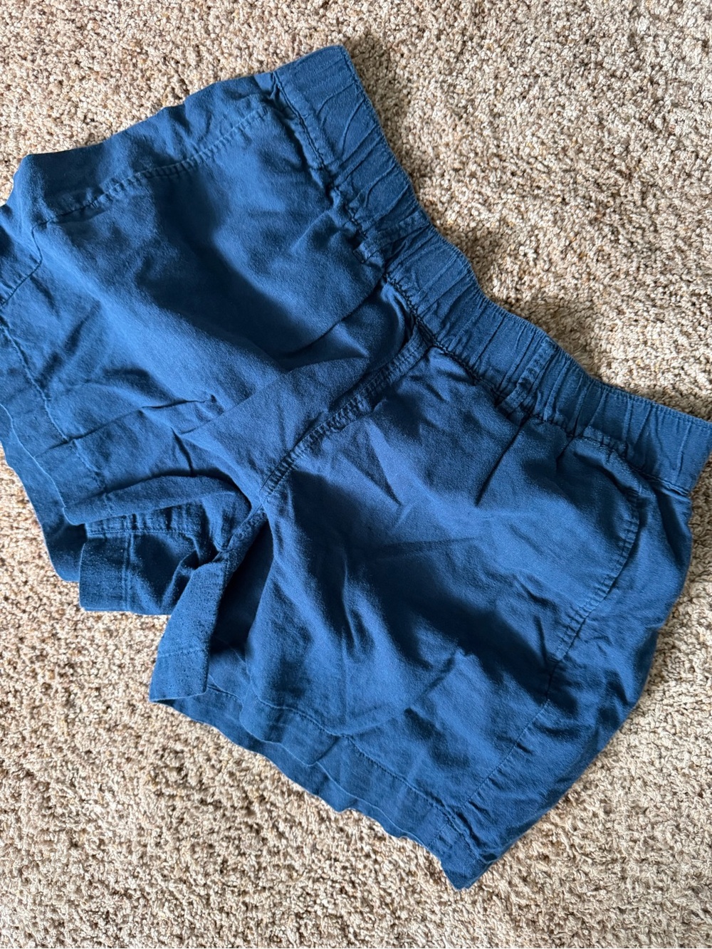 Eddie Bauer Deep Blue High-Waist Elastic Shorts